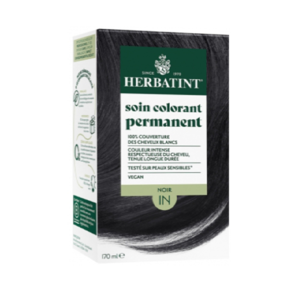 [Màu đen 1N] Gel nhuộm phủ bạc, dưỡng tóc với 8 thảo mộc Herbatint