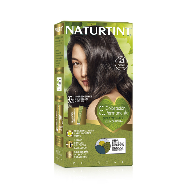 [Màu hạt dẻ tối 3N] Gel nhuộm phủ bạc, dưỡng tóc với 27 thảo mộc Naturtint