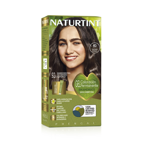 [Màu nâu vàng 4G] Gel nhuộm phủ bạc, dưỡng tóc với 27 thảo mộc Naturtint