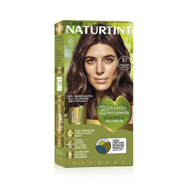 [Màu sôcôla 5.7] Gel nhuộm phủ bạc, dưỡng tóc với 27 thảo mộc Naturtint