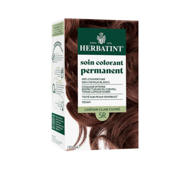 [Màu nâu đồng sáng 5R] Gel nhuộm phủ bạc, dưỡng tóc với 8 thảo mộc Herbatint