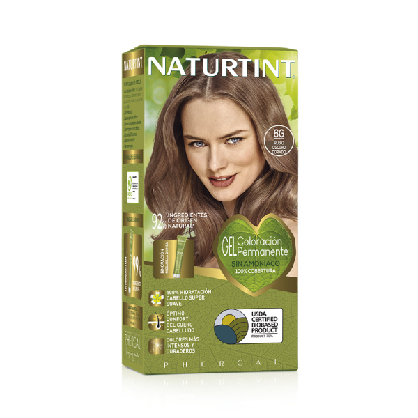 [Màu vàng sậm 6G] Gel nhuộm phủ bạc, dưỡng tóc với 27 thảo mộc Naturtint