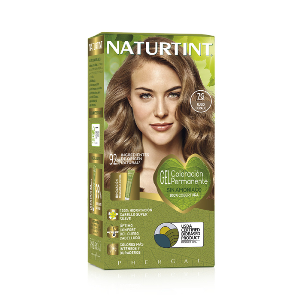 [Màu vàng 7G] Gel nhuộm phủ bạc, dưỡng tóc với 27 thảo mộc Naturtint