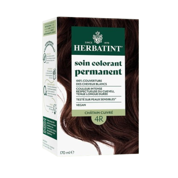 [Màu nâu đồng 4R] Gel nhuộm phủ bạc, dưỡng tóc với 8 thảo mộc Herbatint