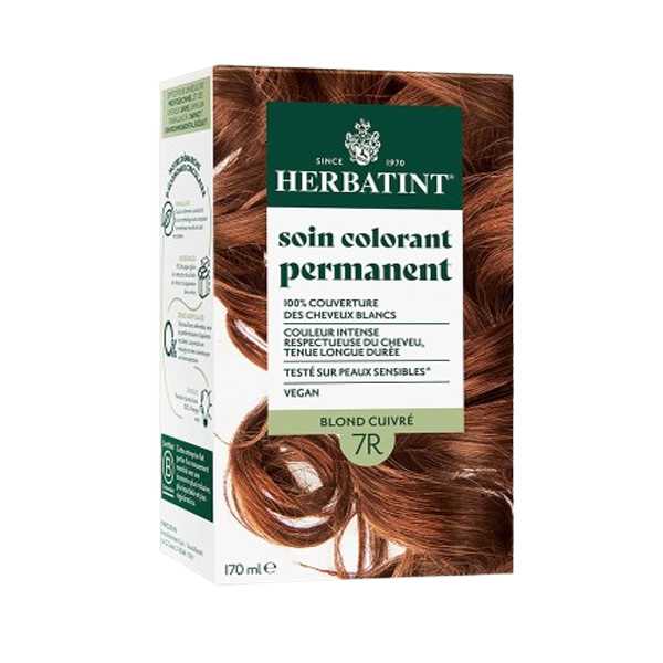 [Màu vàng đồng 7R] Gel nhuộm phủ bạc, dưỡng tóc với 8 thảo mộc Herbatint