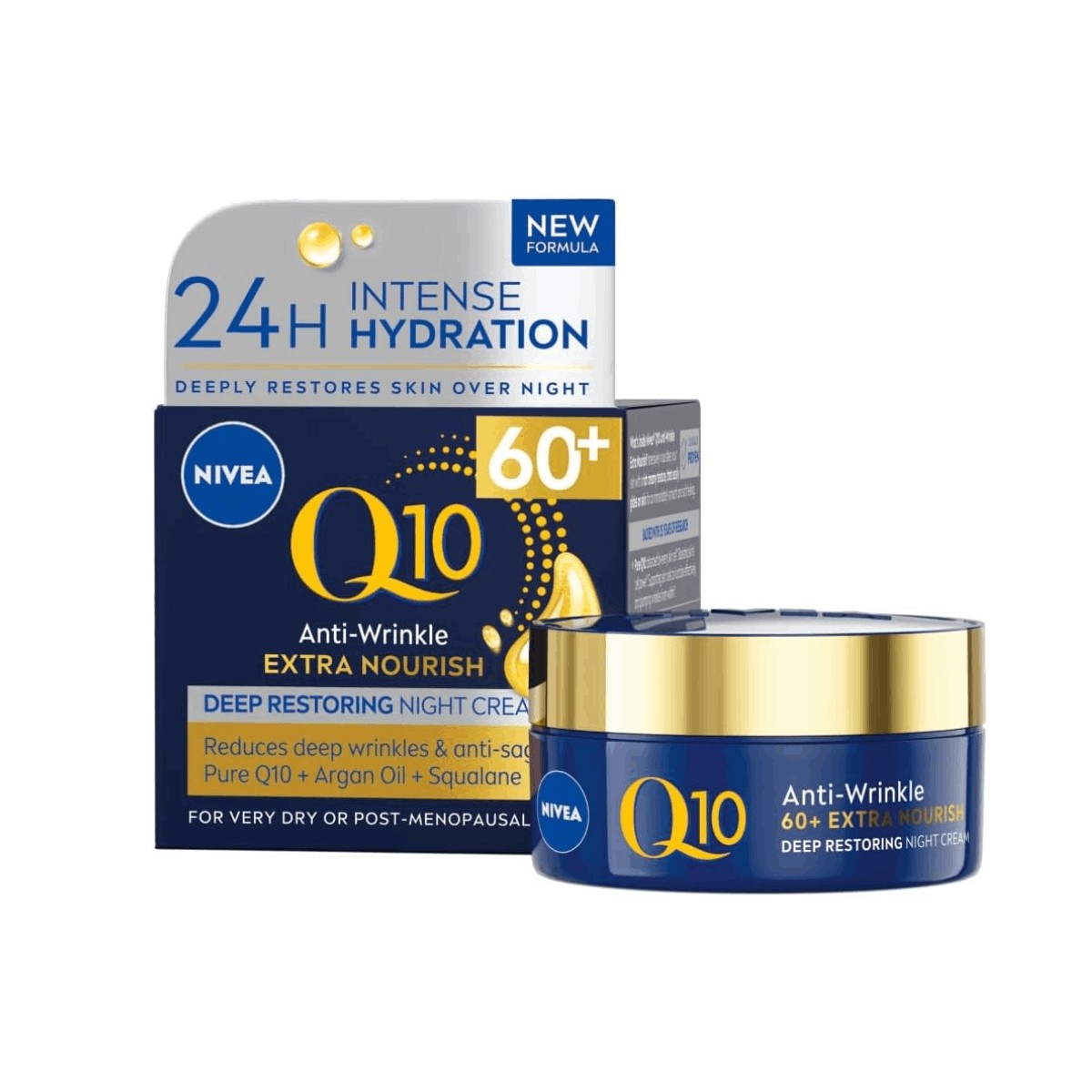 Kem dưỡng đêm Nivea Q10 60+ Extra Nourish giảm nếp nhăn sâu, nuôi dưỡng da khô - Tóc Xanh